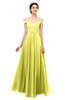 ColsBM Lilith Pale Yellow Bridesmaid Dresses Off The Shoulder Pleated Short Sleeve Romantic Zip up A-line