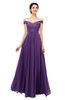 ColsBM Lilith Pansy Bridesmaid Dresses Off The Shoulder Pleated Short Sleeve Romantic Zip up A-line