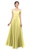 ColsBM Lilith Pastel Yellow Bridesmaid Dresses Off The Shoulder Pleated Short Sleeve Romantic Zip up A-line
