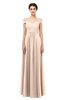 ColsBM Lilith Peach Puree Bridesmaid Dresses Off The Shoulder Pleated Short Sleeve Romantic Zip up A-line