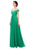 ColsBM Lilith Pepper Green Bridesmaid Dresses Off The Shoulder Pleated Short Sleeve Romantic Zip up A-line