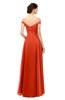 ColsBM Lilith Persimmon Bridesmaid Dresses Off The Shoulder Pleated Short Sleeve Romantic Zip up A-line