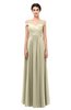 ColsBM Lilith Putty Bridesmaid Dresses Off The Shoulder Pleated Short Sleeve Romantic Zip up A-line