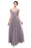 ColsBM Lilith Sea Fog Bridesmaid Dresses Off The Shoulder Pleated Short Sleeve Romantic Zip up A-line