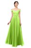 ColsBM Lilith Sharp Green Bridesmaid Dresses Off The Shoulder Pleated Short Sleeve Romantic Zip up A-line