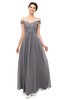 ColsBM Lilith Storm Front Bridesmaid Dresses Off The Shoulder Pleated Short Sleeve Romantic Zip up A-line