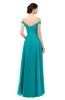 ColsBM Lilith Teal Bridesmaid Dresses Off The Shoulder Pleated Short Sleeve Romantic Zip up A-line