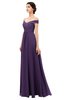 ColsBM Lilith Violet Bridesmaid Dresses Off The Shoulder Pleated Short Sleeve Romantic Zip up A-line
