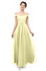 ColsBM Lilith Wax Yellow Bridesmaid Dresses Off The Shoulder Pleated Short Sleeve Romantic Zip up A-line