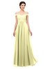 ColsBM Lilith Wax Yellow Bridesmaid Dresses Off The Shoulder Pleated Short Sleeve Romantic Zip up A-line