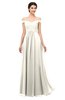 ColsBM Lilith Whisper White Bridesmaid Dresses Off The Shoulder Pleated Short Sleeve Romantic Zip up A-line