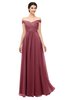 ColsBM Lilith Wine Bridesmaid Dresses Off The Shoulder Pleated Short Sleeve Romantic Zip up A-line