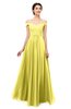 ColsBM Lilith Yellow Iris Bridesmaid Dresses Off The Shoulder Pleated Short Sleeve Romantic Zip up A-line