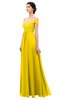 ColsBM Lilith Yellow Bridesmaid Dresses Off The Shoulder Pleated Short Sleeve Romantic Zip up A-line