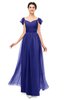ColsBM Paula Spectrum Blue Bridesmaid Dresses Zipper Sexy Beaded Floor Length Short Sleeve Spaghetti