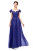 ColsBM Paula Spectrum Blue Bridesmaid Dresses Zipper Sexy Beaded Floor Length Short Sleeve Spaghetti
