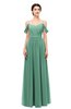 ColsBM Elwyn Beryl Green Bridesmaid Dresses Floor Length Pleated V-neck Romantic Backless A-line