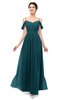ColsBM Elwyn Blue Green Bridesmaid Dresses Floor Length Pleated V-neck Romantic Backless A-line