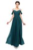 ColsBM Elwyn Blue Green Bridesmaid Dresses Floor Length Pleated V-neck Romantic Backless A-line