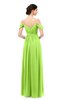 ColsBM Elwyn Bright Green Bridesmaid Dresses Floor Length Pleated V-neck Romantic Backless A-line