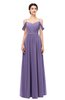 ColsBM Elwyn Chalk Violet Bridesmaid Dresses Floor Length Pleated V-neck Romantic Backless A-line