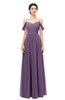 ColsBM Elwyn Chinese Violet Bridesmaid Dresses Floor Length Pleated V-neck Romantic Backless A-line