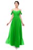 ColsBM Elwyn Classic Green Bridesmaid Dresses Floor Length Pleated V-neck Romantic Backless A-line