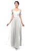 ColsBM Elwyn Cloud White Bridesmaid Dresses Floor Length Pleated V-neck Romantic Backless A-line