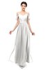 ColsBM Elwyn Cloud White Bridesmaid Dresses Floor Length Pleated V-neck Romantic Backless A-line