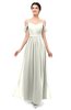 ColsBM Elwyn Cream Bridesmaid Dresses Floor Length Pleated V-neck Romantic Backless A-line