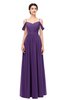 ColsBM Elwyn Dark Purple Bridesmaid Dresses Floor Length Pleated V-neck Romantic Backless A-line