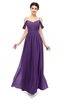 ColsBM Elwyn Dark Purple Bridesmaid Dresses Floor Length Pleated V-neck Romantic Backless A-line