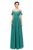 ColsBM Elwyn Emerald Green Bridesmaid Dresses Floor Length Pleated V-neck Romantic Backless A-line