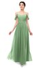 ColsBM Elwyn Fair Green Bridesmaid Dresses Floor Length Pleated V-neck Romantic Backless A-line