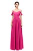 ColsBM Elwyn Fandango Pink Bridesmaid Dresses Floor Length Pleated V-neck Romantic Backless A-line