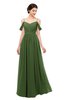 ColsBM Elwyn Garden Green Bridesmaid Dresses Floor Length Pleated V-neck Romantic Backless A-line