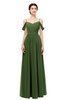 ColsBM Elwyn Garden Green Bridesmaid Dresses Floor Length Pleated V-neck Romantic Backless A-line