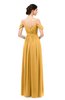 ColsBM Elwyn Golden Cream Bridesmaid Dresses Floor Length Pleated V-neck Romantic Backless A-line