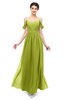 ColsBM Elwyn Green Oasis Bridesmaid Dresses Floor Length Pleated V-neck Romantic Backless A-line