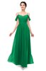 ColsBM Elwyn Green Bridesmaid Dresses Floor Length Pleated V-neck Romantic Backless A-line