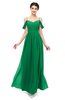 ColsBM Elwyn Green Bridesmaid Dresses Floor Length Pleated V-neck Romantic Backless A-line
