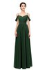 ColsBM Elwyn Hunter Green Bridesmaid Dresses Floor Length Pleated V-neck Romantic Backless A-line