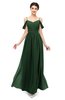 ColsBM Elwyn Hunter Green Bridesmaid Dresses Floor Length Pleated V-neck Romantic Backless A-line