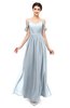 ColsBM Elwyn Illusion Blue Bridesmaid Dresses Floor Length Pleated V-neck Romantic Backless A-line