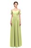 ColsBM Elwyn Lime Green Bridesmaid Dresses Floor Length Pleated V-neck Romantic Backless A-line