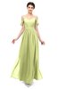ColsBM Elwyn Lime Green Bridesmaid Dresses Floor Length Pleated V-neck Romantic Backless A-line