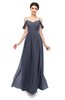 ColsBM Elwyn Nightshadow Blue Bridesmaid Dresses Floor Length Pleated V-neck Romantic Backless A-line