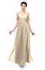 ColsBM Elwyn Novelle Peach Bridesmaid Dresses Floor Length Pleated V-neck Romantic Backless A-line
