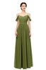ColsBM Elwyn Olive Green Bridesmaid Dresses Floor Length Pleated V-neck Romantic Backless A-line