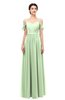 ColsBM Elwyn Pale Green Bridesmaid Dresses Floor Length Pleated V-neck Romantic Backless A-line